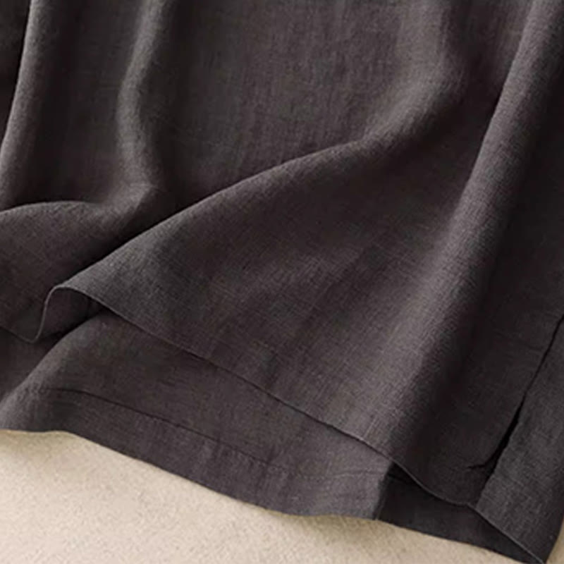 Buddha Stones Casual Pure Color Haft Patchwork Design Bez rękawów Okrągły Dekolt Damska Bawełniana Lniana Kamizelka - image 17