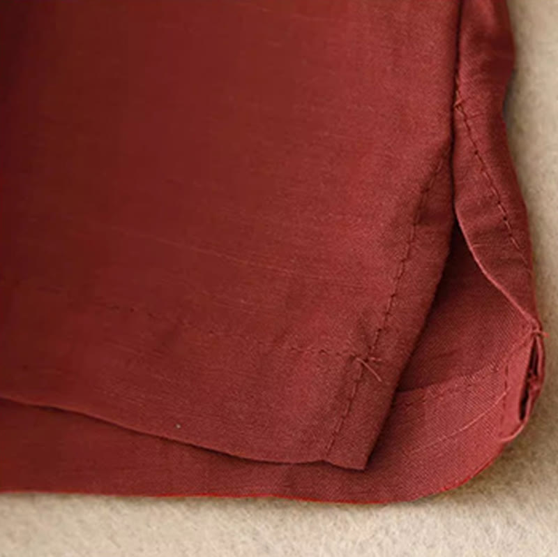 Buddha Stones Casual Pure Color Haft Patchwork Design Bez rękawów Okrągły Dekolt Damska Bawełniana Lniana Kamizelka - image 13