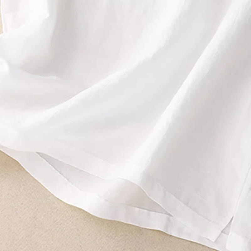 Buddha Stones Casual Pure Color Haft Patchwork Design Bez rękawów Okrągły Dekolt Damska Bawełniana Lniana Kamizelka - image 22