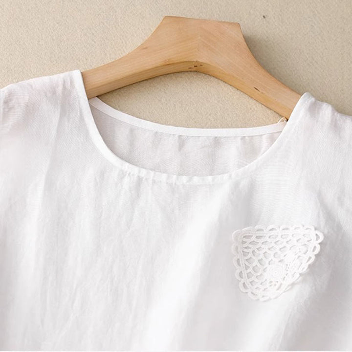 Buddha Stones Casual Pure Color Haft Patchwork Design Bez rękawów Okrągły Dekolt Damska Bawełniana Lniana Kamizelka - image 20