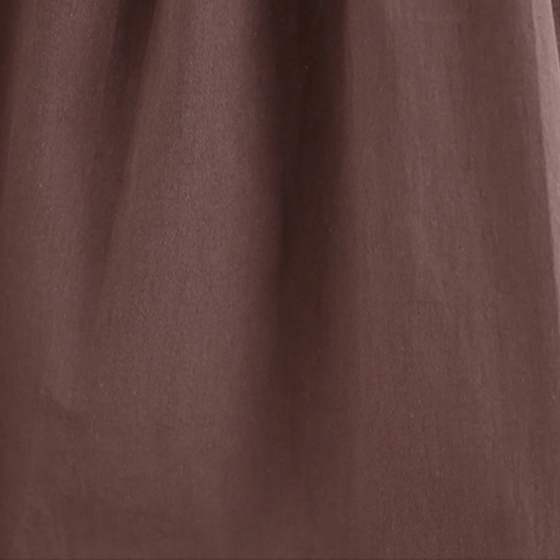 Buddha Stones Letnia artystyczna jednokolorowa plisowana z okrągłym dekoltem damska bawełniana lniana kamizelka - image 7