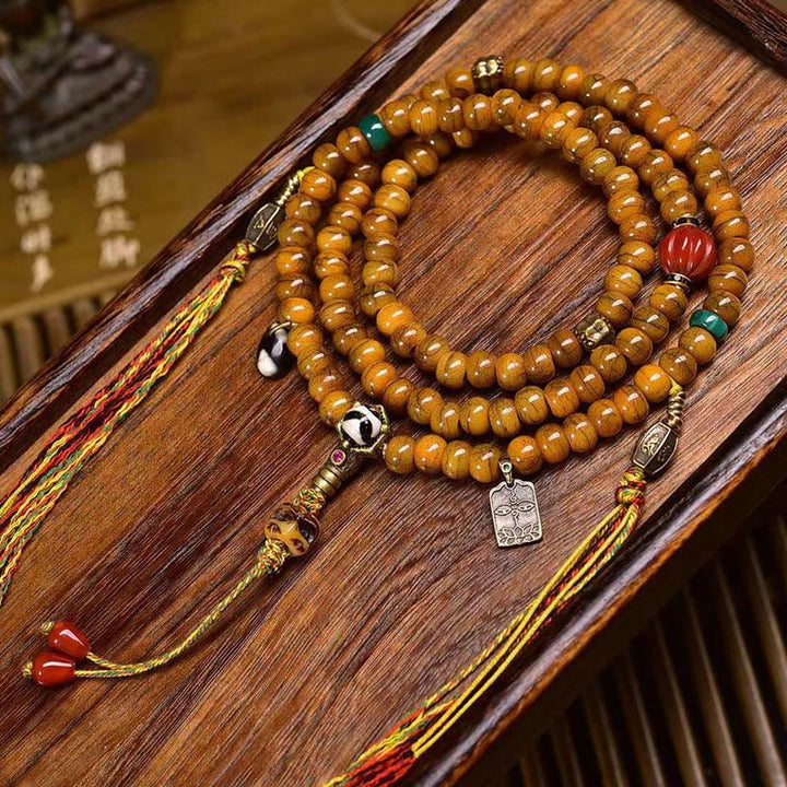 Buddha Stones Tybetańskie 108 Koraliki Koraliki z Kości Dzi Koraliki Trzymają Z Daleka Złe Duchy Mala