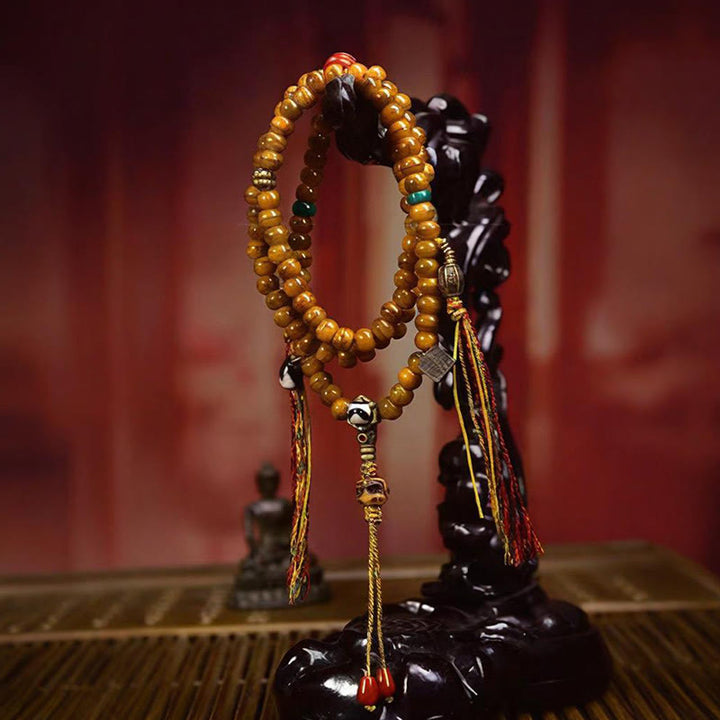 Buddha Stones Tybetańskie 108 Koraliki Koraliki z Kości Dzi Koraliki Trzymają Z Daleka Złe Duchy Mala