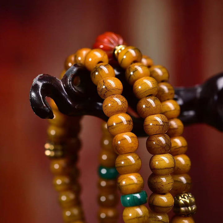 Buddha Stones Tybetańskie 108 Koraliki Koraliki z Kości Dzi Koraliki Trzymają Z Daleka Złe Duchy Mala