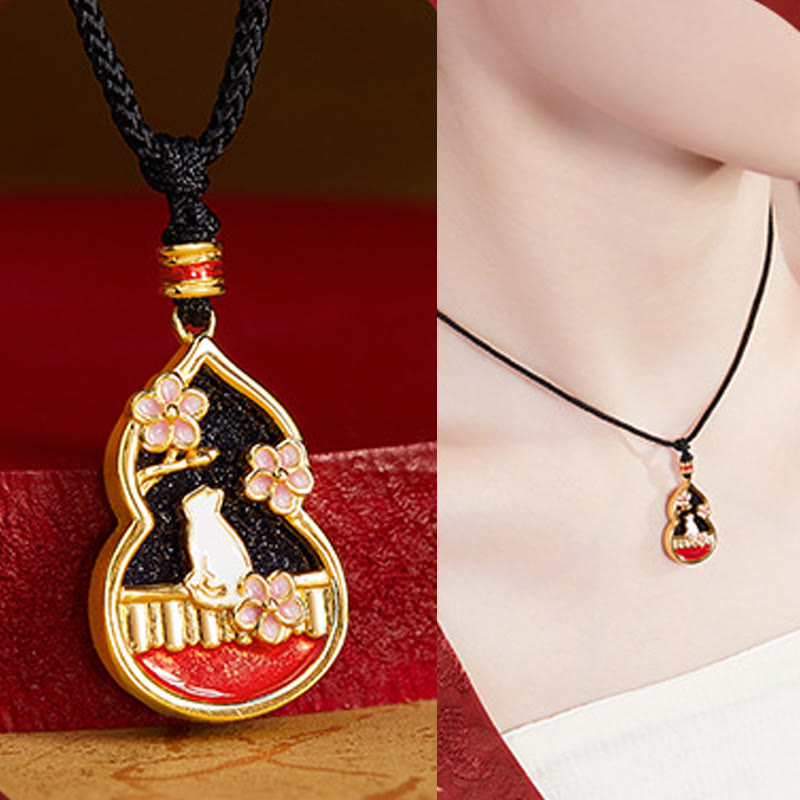 Buddha Stones 925 Srebro Sterlingowe Wzór Kota Brzoskwiniowy Kwiat Ochronny Naszyjnik Wisiorek - image 6