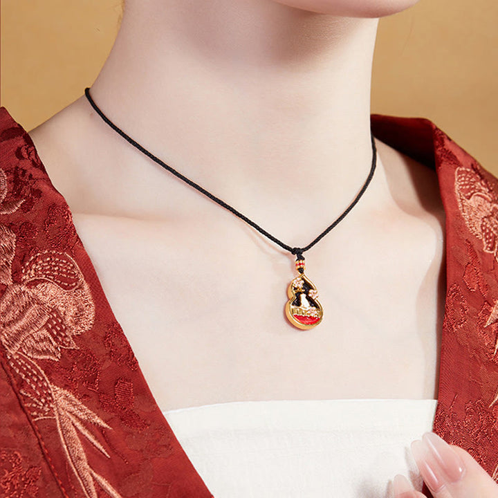 Buddha Stones 925 Srebro Sterlingowe Wzór Kota Brzoskwiniowy Kwiat Ochronny Naszyjnik Wisiorek - image 7