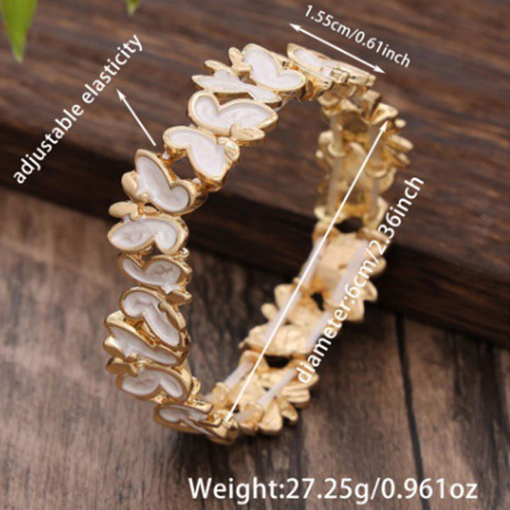 Buddha Stones Kolorowy Motyl Wolność Stop Elastyczna Bransoletka Bangle