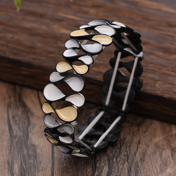 Buddha Stones Kolorowe Geometryczne Puste 8-kształtne Stop Uzdrawiająca Elastyczna Bransoletka Bangle