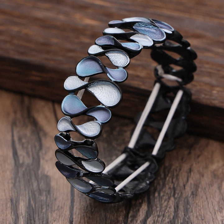 Buddha Stones Kolorowe Geometryczne Puste 8-kształtne Stop Uzdrawiająca Elastyczna Bransoletka Bangle