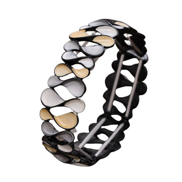 Buddha Stones Kolorowe Geometryczne Puste 8-kształtne Stop Uzdrawiająca Elastyczna Bransoletka Bangle