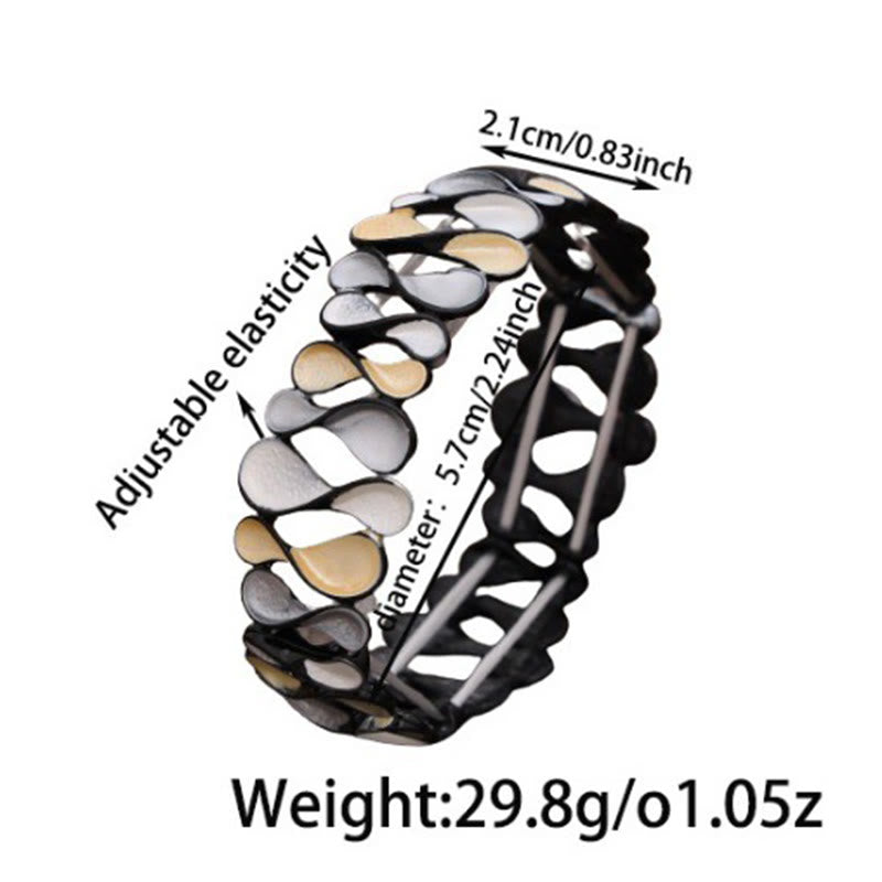 Buddha Stones Kolorowe Geometryczne Puste 8-kształtne Stop Uzdrawiająca Elastyczna Bransoletka Bangle
