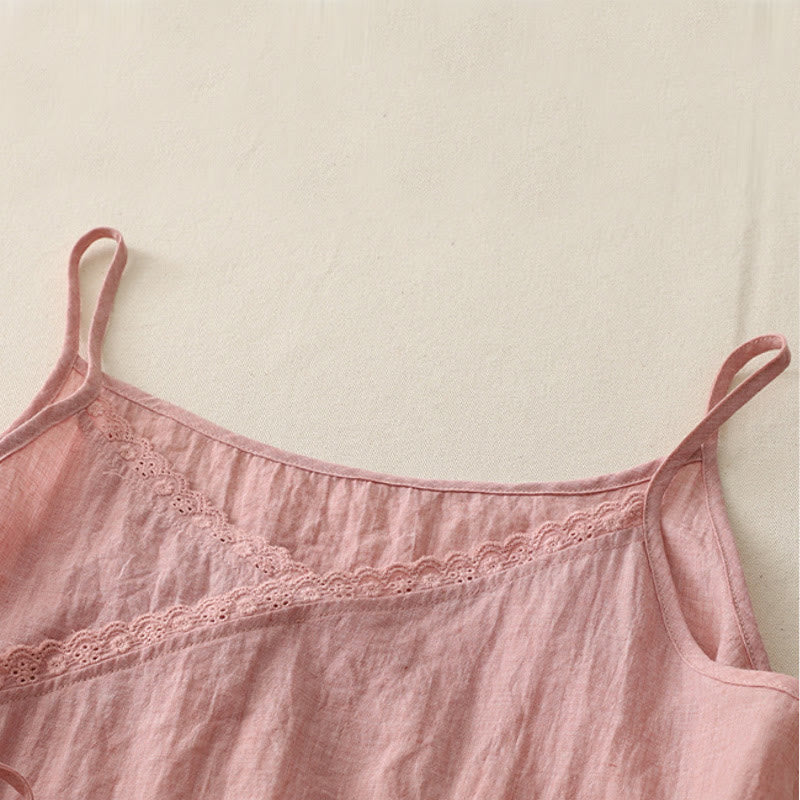 Buddha Stones w stylu vintage, sznurowane z boku, koronkowe, z dekoltem w serek, bez rękawów, damskie - image 1