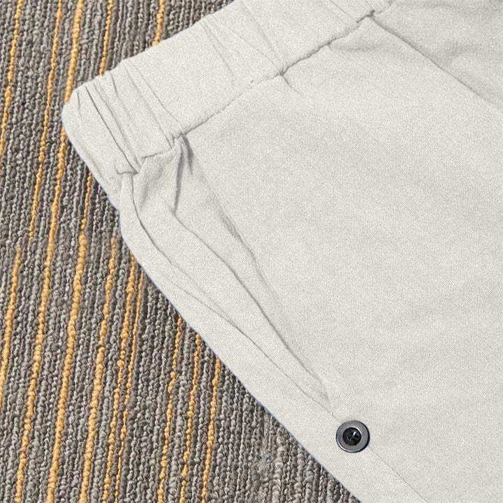 Buddha Stones Casual Pure Color Hollow Guziki Mankiety Spodnie Damskie Bawełniane Lniane Z Kieszeniami - image 33