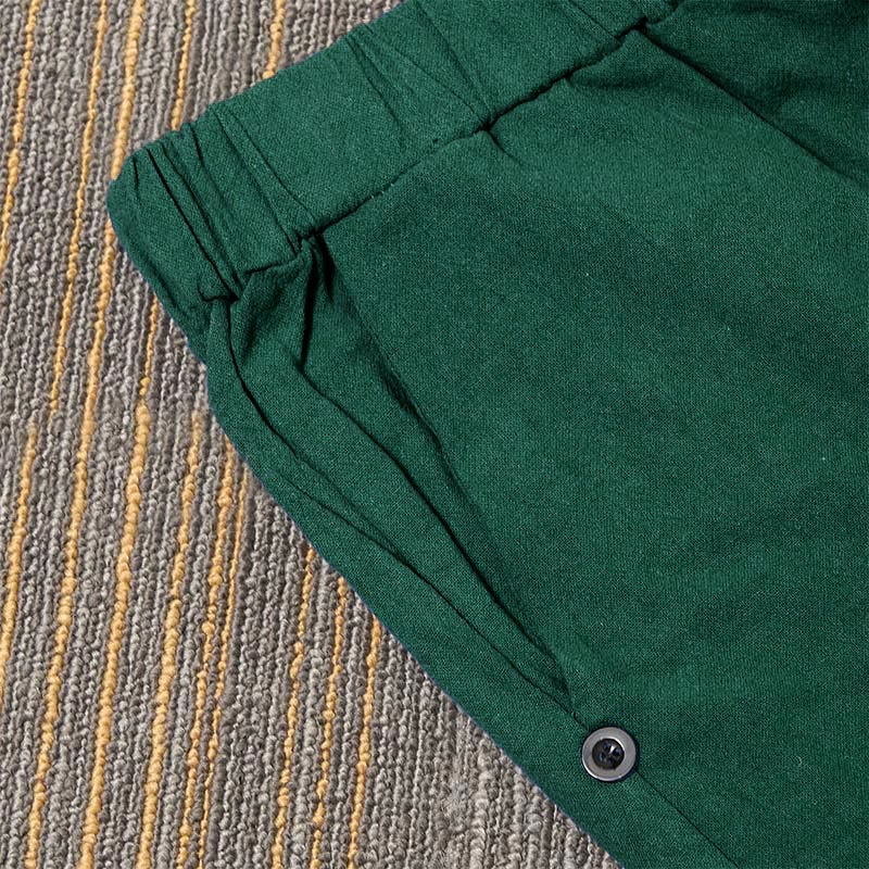 Buddha Stones Casual Pure Color Hollow Guziki Mankiety Spodnie Damskie Bawełniane Lniane Z Kieszeniami - image 31