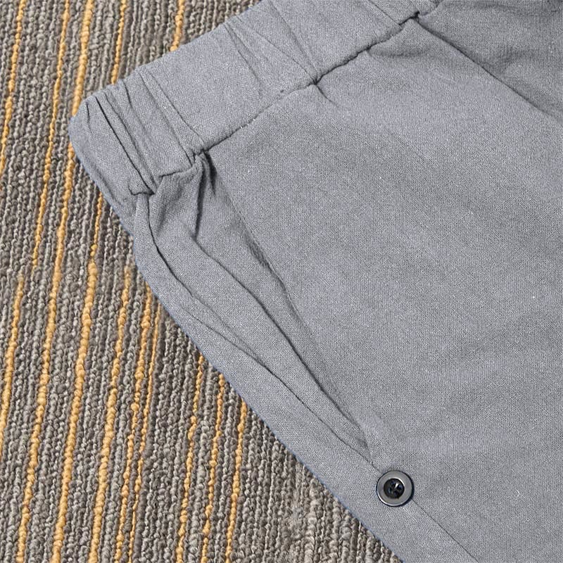 Buddha Stones Casual Pure Color Hollow Guziki Mankiety Spodnie Damskie Bawełniane Lniane Z Kieszeniami - image 37