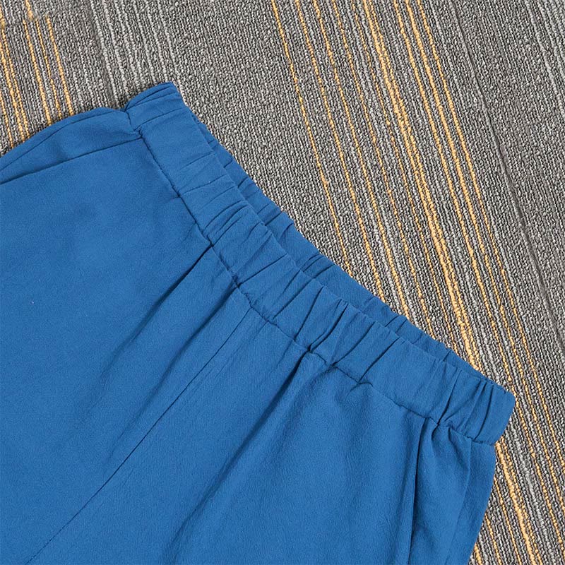 Buddha Stones Casual Pure Color Hollow Guziki Mankiety Spodnie Damskie Bawełniane Lniane Z Kieszeniami - image 47