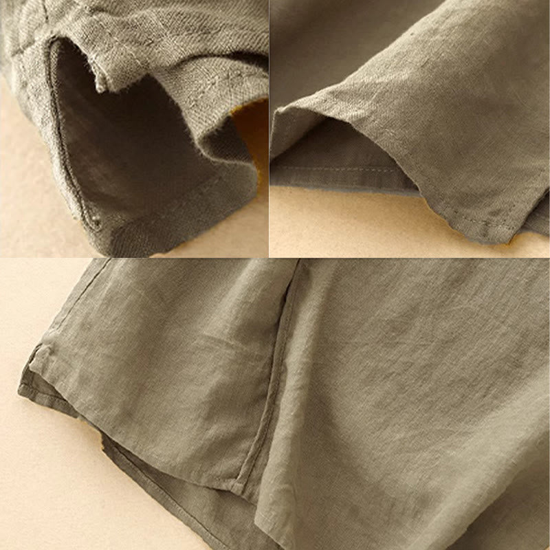 Buddha Stones Etniczne Haftowane Asymetryczny Wzór Damska Bawełniana Lniana Kamizelka Bez Rękawów - image 6