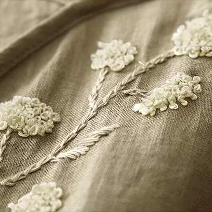 Buddha Stones Etniczne Haftowane Asymetryczny Wzór Damska Bawełniana Lniana Kamizelka Bez Rękawów - image 4