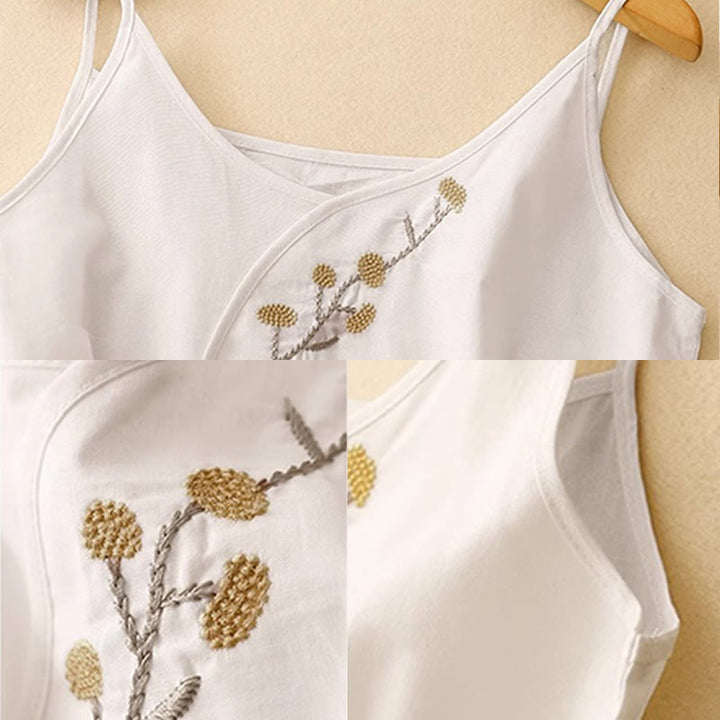 Buddha Stones Etniczne Haftowane Asymetryczny Wzór Damska Bawełniana Lniana Kamizelka Bez Rękawów - image 9