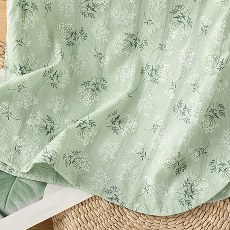 Buddha Stones Retro Nadruk Kwiatowy Roślinny Wzór Chiński Żaba-Guzik Damska Bawełniana Kamizelka Bez Rękawów - image 22