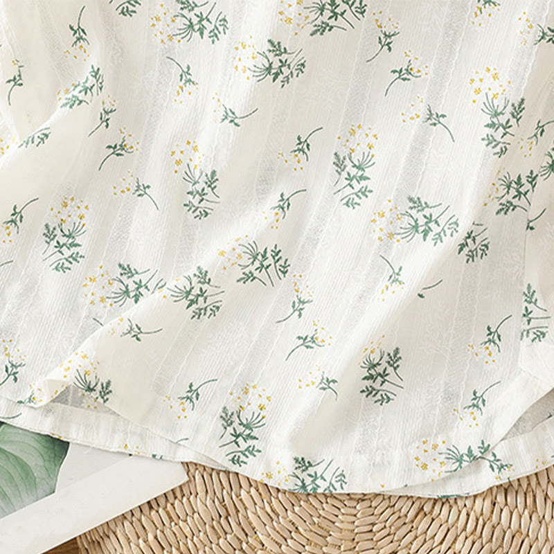 Buddha Stones Retro Nadruk Kwiatowy Roślinny Wzór Chiński Żaba-Guzik Damska Bawełniana Kamizelka Bez Rękawów - image 9