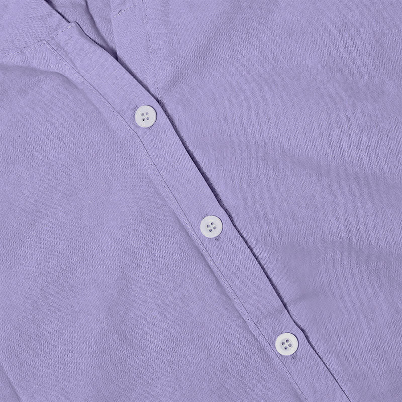 Koszula damska z krótkim rękawem Buddha Stones Casual Plain Button Surched Collar z krótkim rękawem - image 4