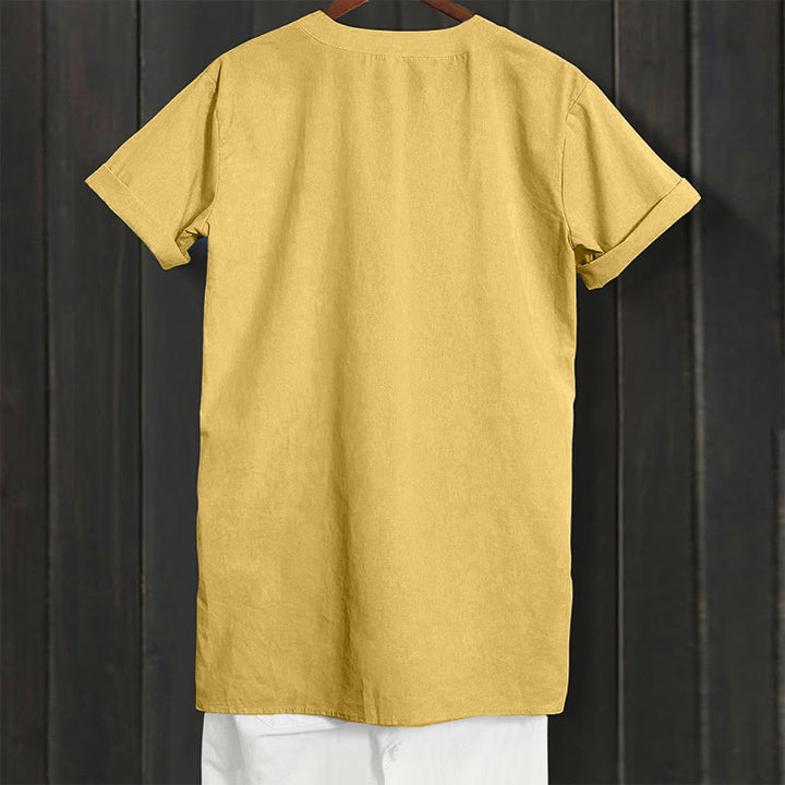 Koszula damska z krótkim rękawem Buddha Stones Casual Plain Button Surched Collar z krótkim rękawem - image 13