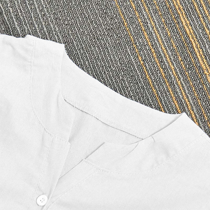 Koszula damska z krótkim rękawem Buddha Stones Casual Plain Button Surched Collar z krótkim rękawem - image 19