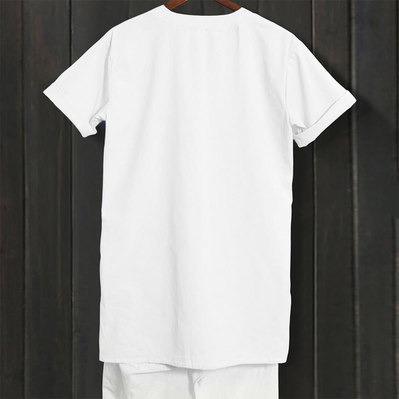 Koszula damska z krótkim rękawem Buddha Stones Casual Plain Button Surched Collar z krótkim rękawem - image 18