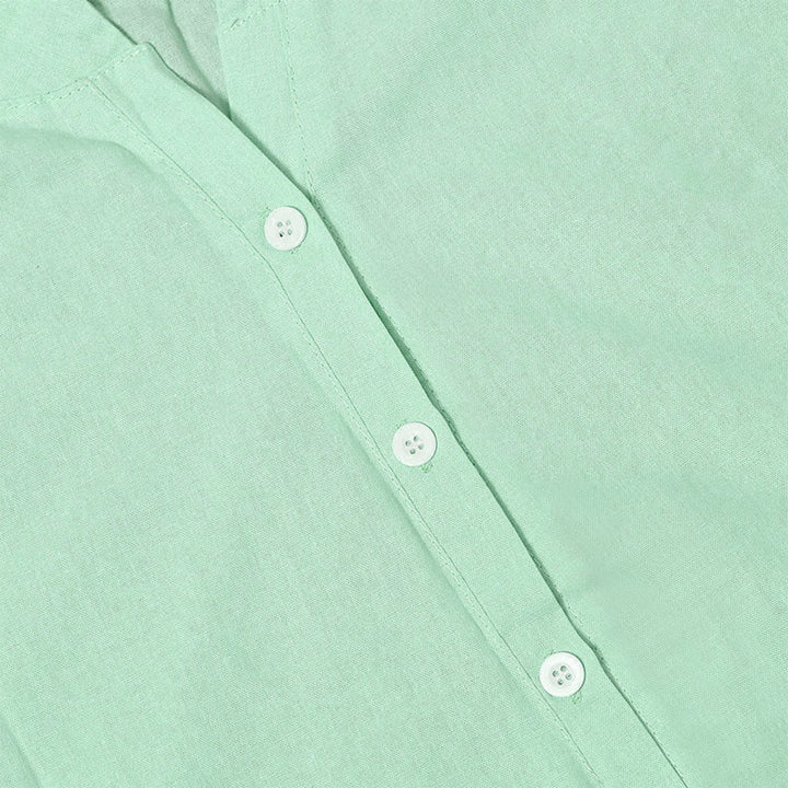 Koszula damska z krótkim rękawem Buddha Stones Casual Plain Button Surched Collar z krótkim rękawem - image 28