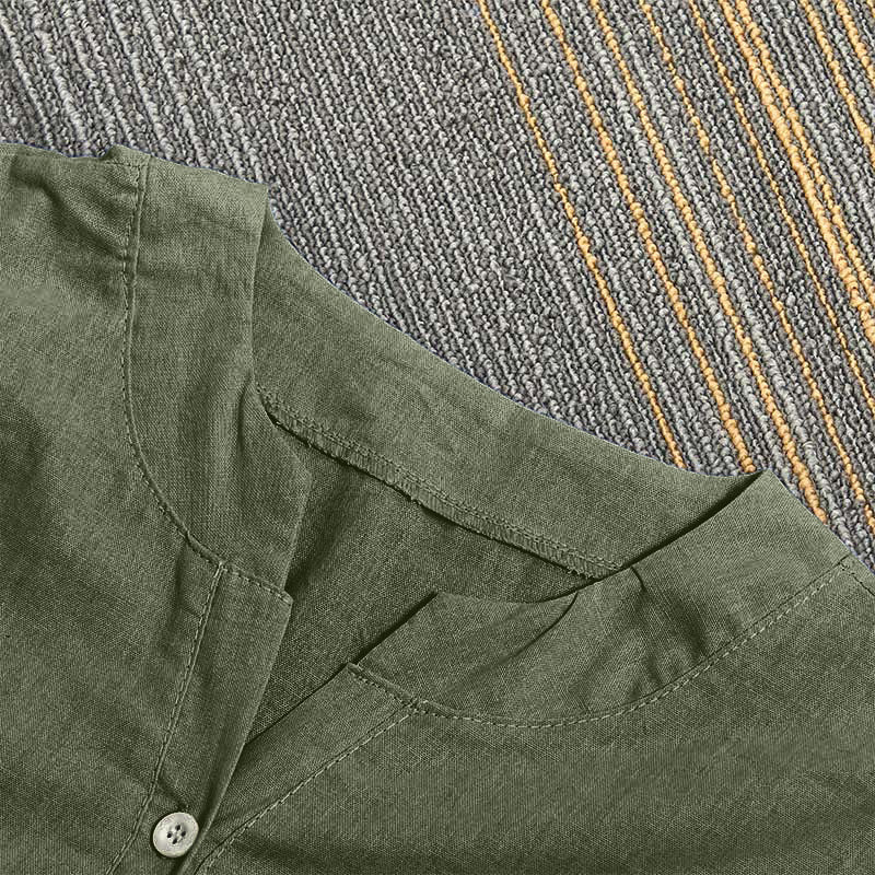 Koszula damska z krótkim rękawem Buddha Stones Casual Plain Button Surched Collar z krótkim rękawem - image 37