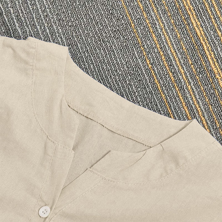 Koszula damska z krótkim rękawem Buddha Stones Casual Plain Button Surched Collar z krótkim rękawem - image 44