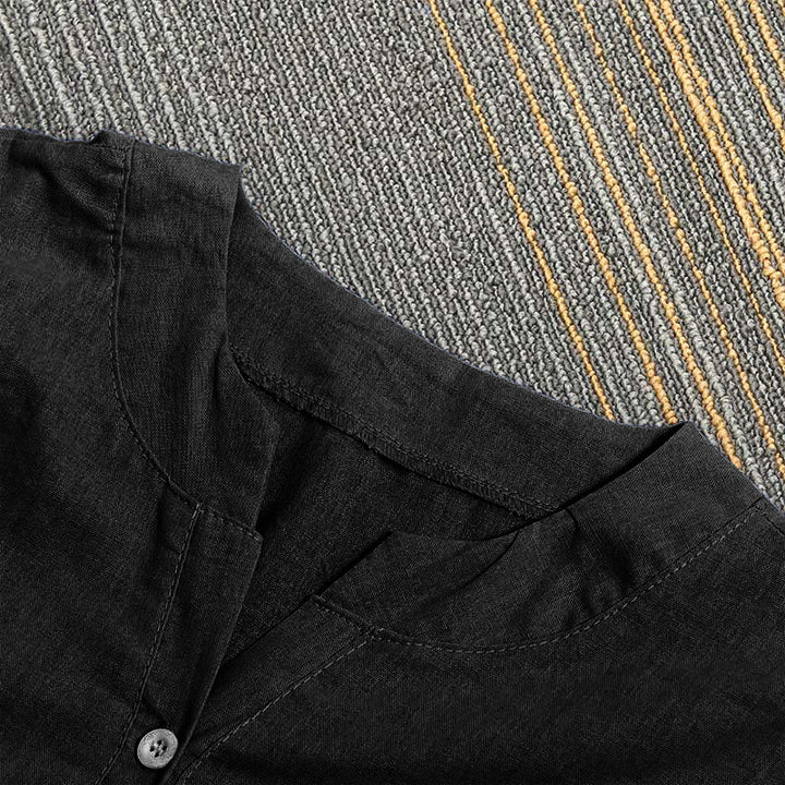 Koszula damska z krótkim rękawem Buddha Stones Casual Plain Button Surched Collar z krótkim rękawem - image 51