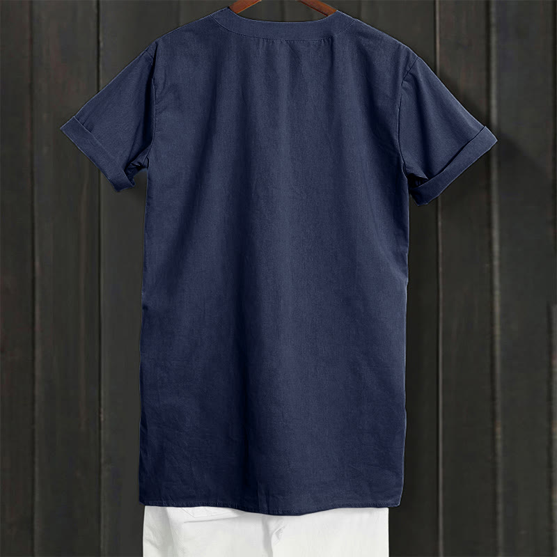 Koszula damska z krótkim rękawem Buddha Stones Casual Plain Button Surched Collar z krótkim rękawem - image 57