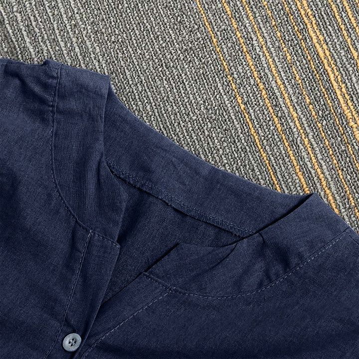 Koszula damska z krótkim rękawem Buddha Stones Casual Plain Button Surched Collar z krótkim rękawem - image 58