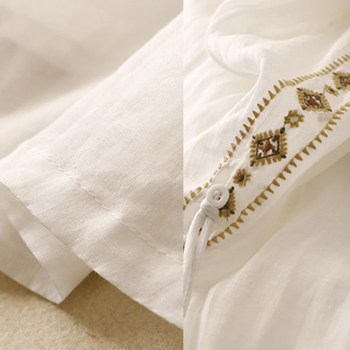 Buddha Stones Etniczne Vintage Haftowane Guziki Projekt Damska Spódnica Bawełniana Lniana 7-8 Długość - image 8