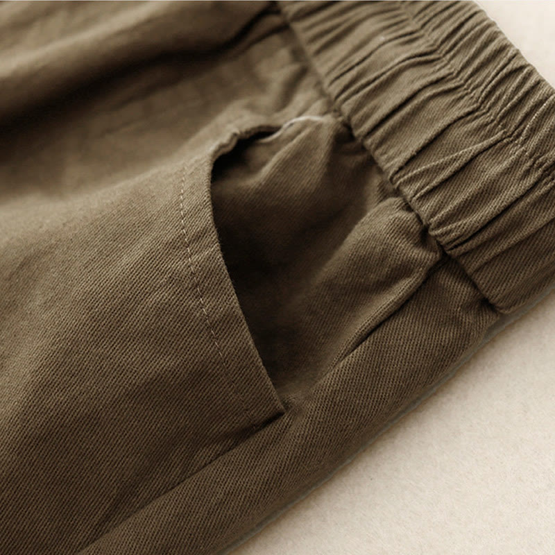 Spódnica damska z bawełny i lnu w rozmiarze 7-8 z kieszeniami Buddha Stones Vintage Plain Drawstring Button Design Slide Slite - image 2