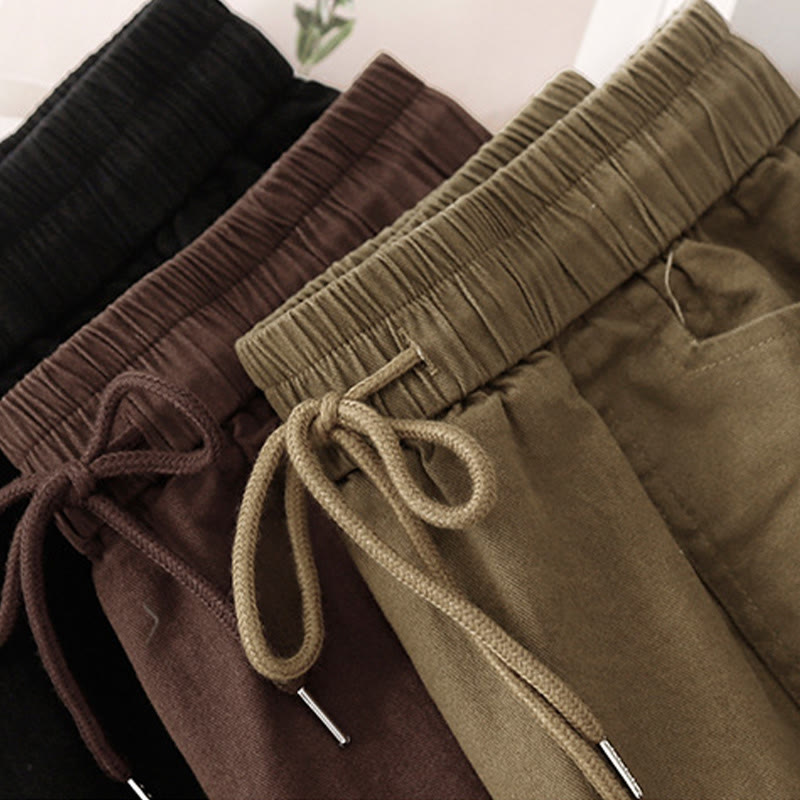 Spódnica damska z bawełny i lnu w rozmiarze 7-8 z kieszeniami Buddha Stones Vintage Plain Drawstring Button Design Slide Slite - image 17