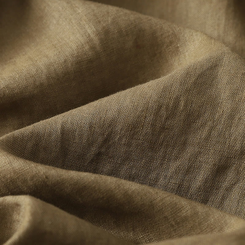 Spodnie damskie z szerokimi nogawkami Buddha Stones w swobodnym stylu z kolorowym blokiem i ściągaczem, bawełniane, z kieszeniami - image 4