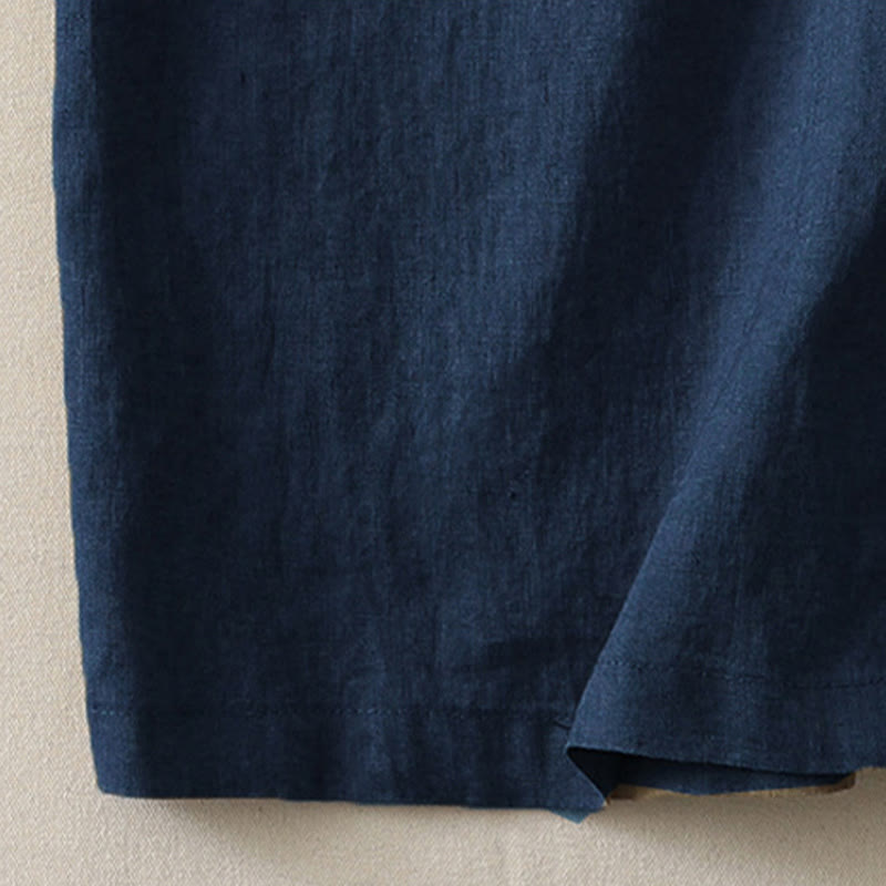 Spodnie damskie z szerokimi nogawkami Buddha Stones w swobodnym stylu z kolorowym blokiem i ściągaczem, bawełniane, z kieszeniami - image 15