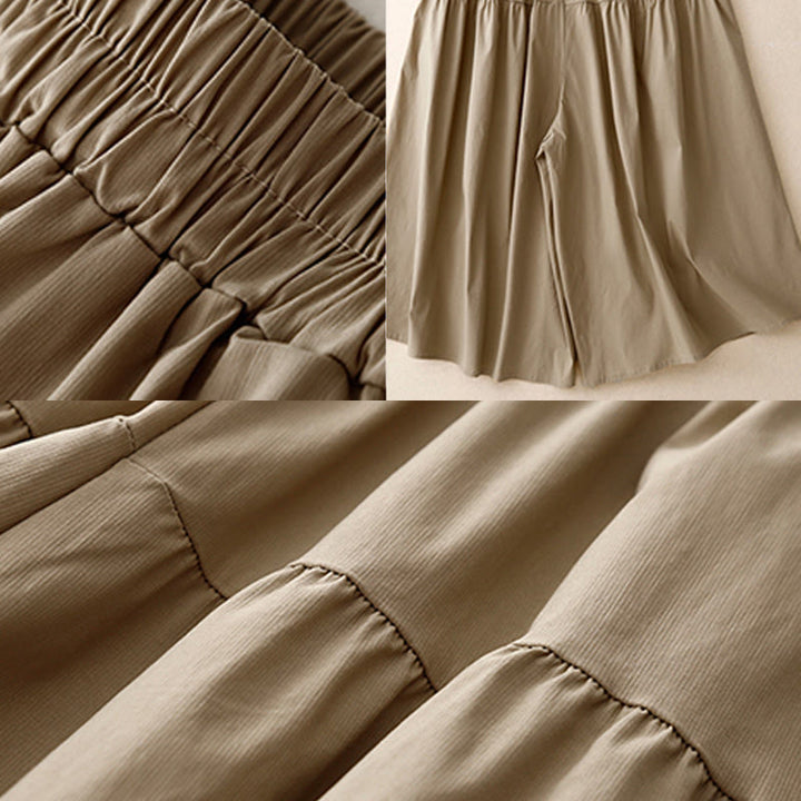 Buddha Stones Luźne, gładkie, damskie, bawełniane, elastyczne, szerokie nogawki, długość 7-8, z kieszeniami - image 5