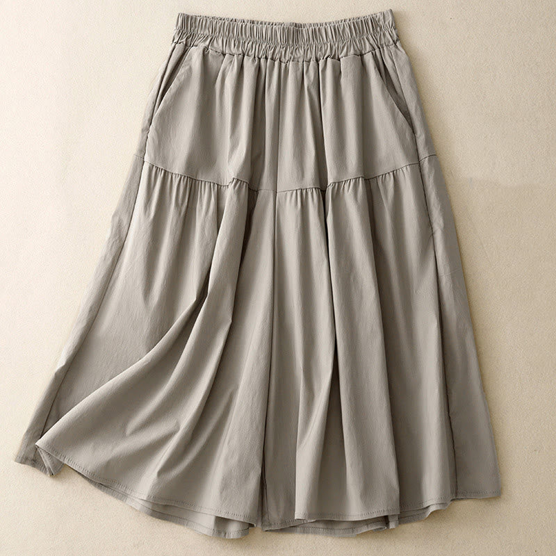 Buddha Stones Luźne, gładkie, damskie, bawełniane, elastyczne, szerokie nogawki, długość 7-8, z kieszeniami - Ciemnoszary - US8-10，UK/AU12-14，EU40-42 (2XL) - image 6