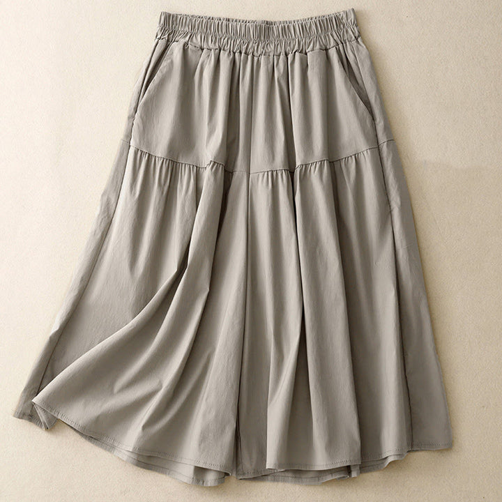 Buddha Stones Luźne, gładkie, damskie, bawełniane, elastyczne, szerokie nogawki, długość 7-8, z kieszeniami - Ciemnoszary - US8-10，UK/AU12-14，EU40-42 (2XL) - image 6