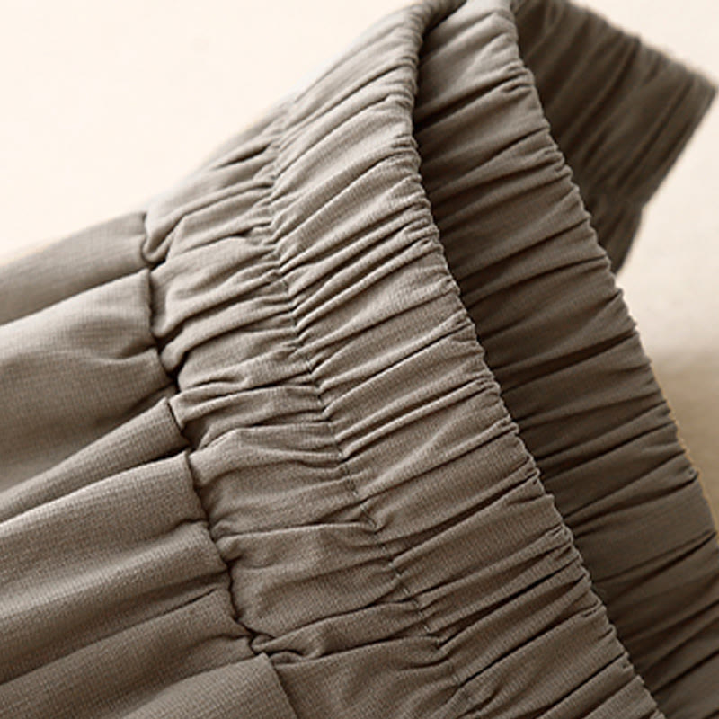 Buddha Stones Luźne, gładkie, damskie, bawełniane, elastyczne, szerokie nogawki, długość 7-8, z kieszeniami - image 7