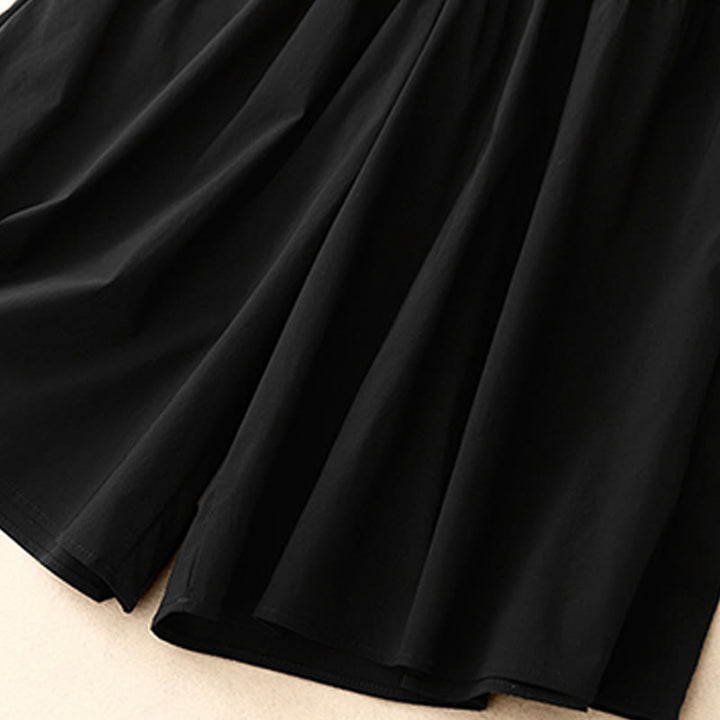 Buddha Stones Luźne, gładkie, damskie, bawełniane, elastyczne, szerokie nogawki, długość 7-8, z kieszeniami - image 13