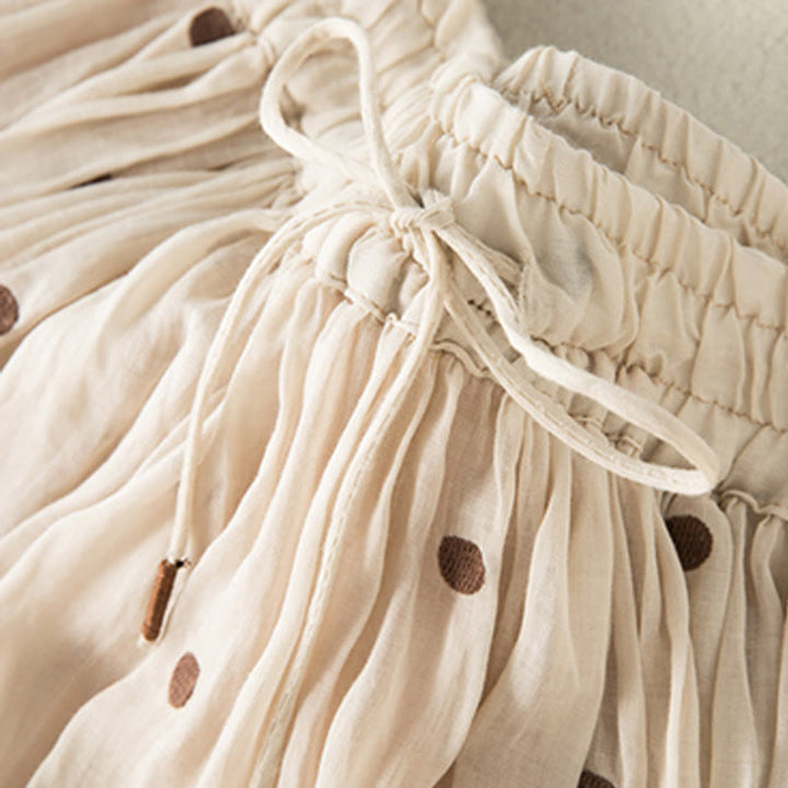 Spódnica plisowana damska w artystyczny wzór w kropki z Buddha Stones - image 3