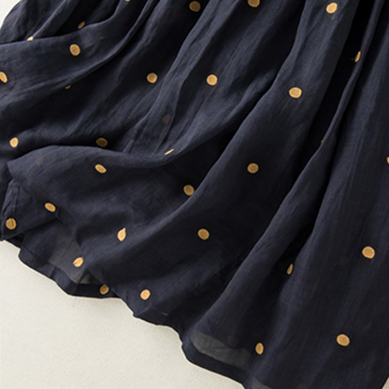 Spódnica plisowana damska w artystyczny wzór w kropki z Buddha Stones - image 20