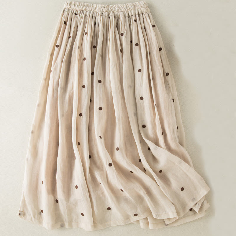 Spódnica plisowana damska w artystyczny wzór w kropki z Buddha Stones - image 1
