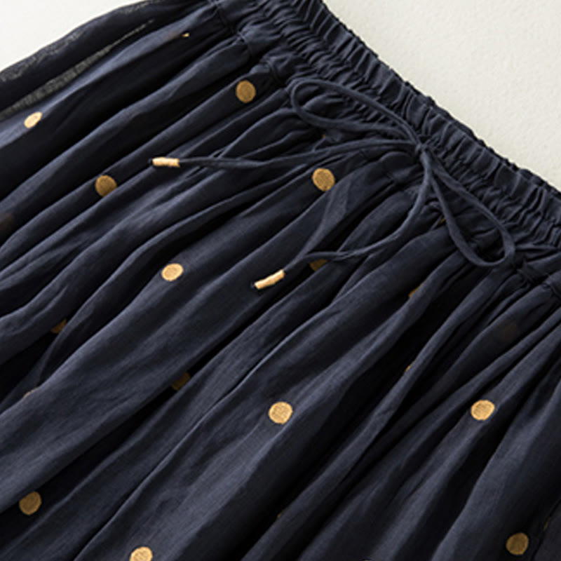 Spódnica plisowana damska w artystyczny wzór w kropki z Buddha Stones - image 16