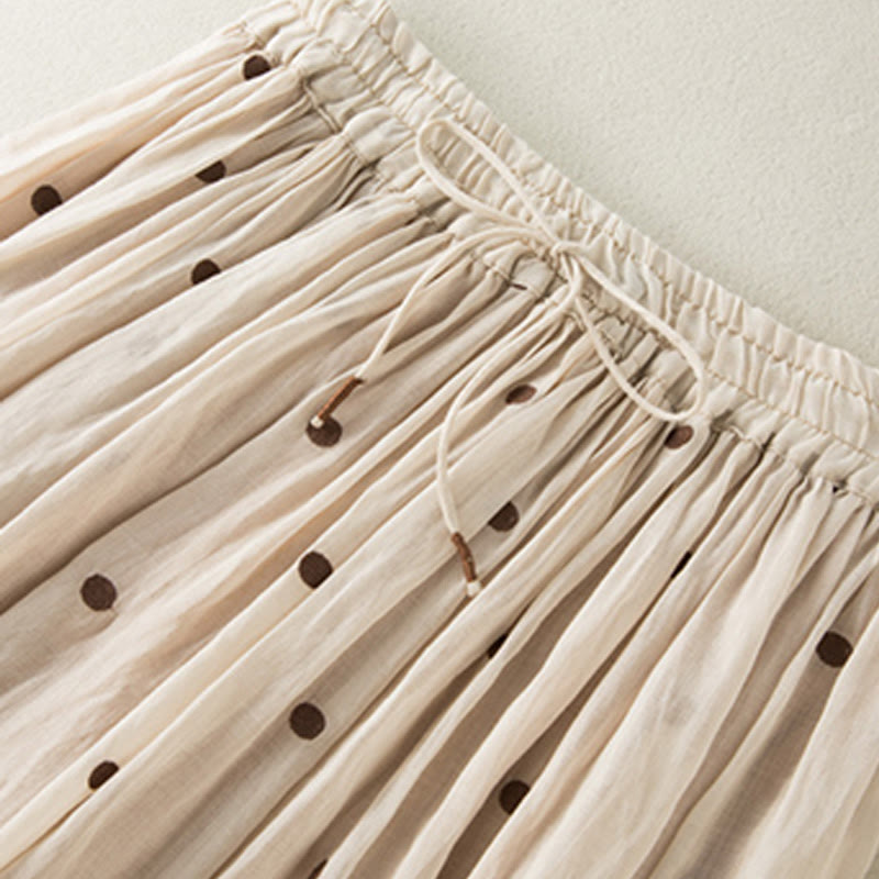 Spódnica plisowana damska w artystyczny wzór w kropki z Buddha Stones - image 2